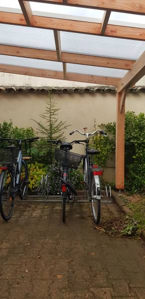 Pergola avec abris de vélos en douglas à Limonest