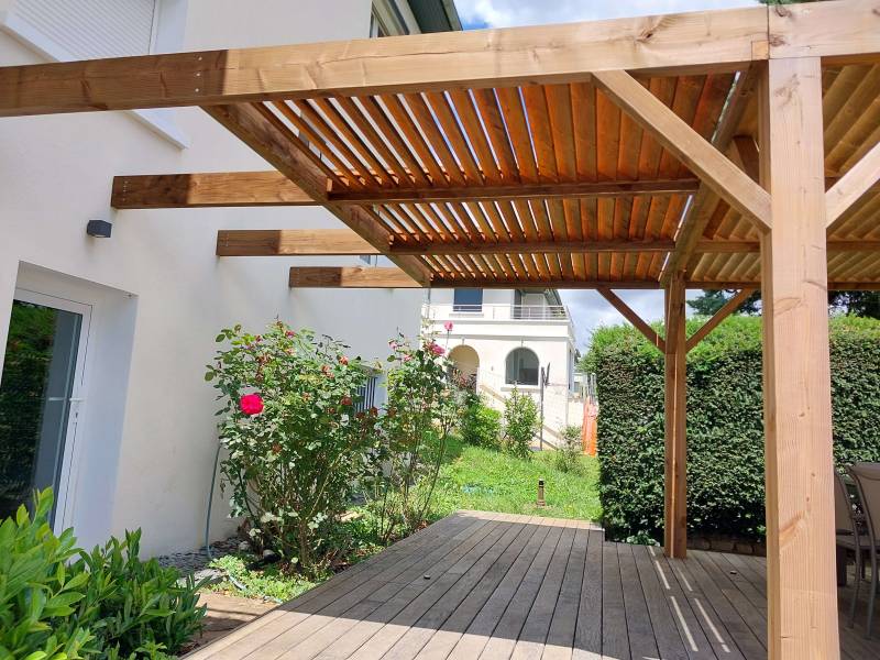 extension de pergola en bois à Saint Didier au mont d'or