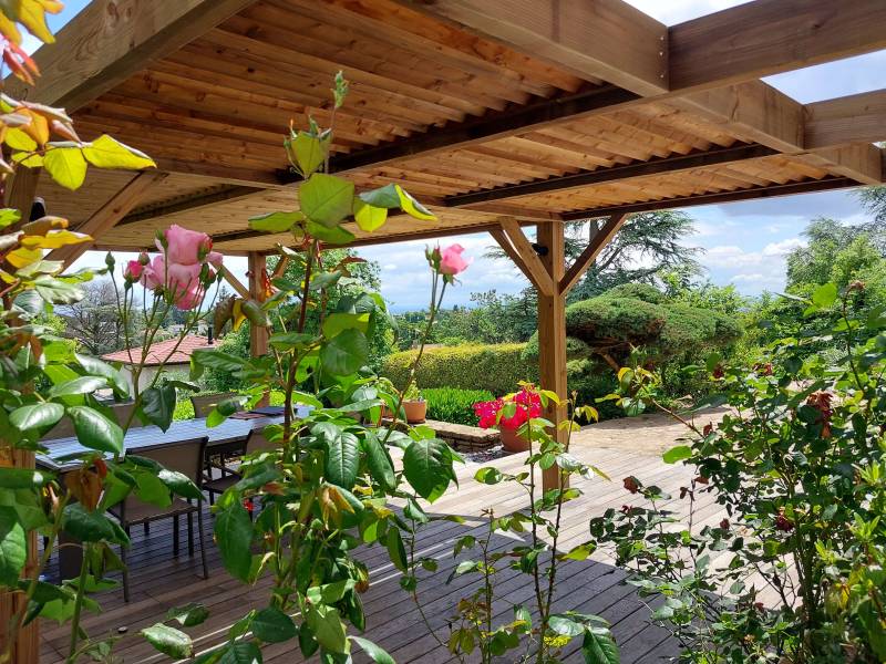 extension de pergola en bois à Saint Didier au mont d'or