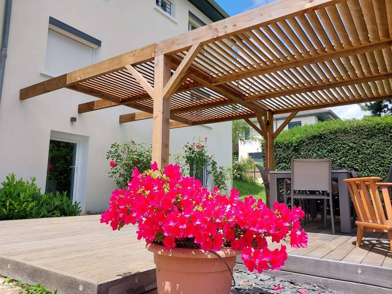 extension de pergola en bois à Saint Didier au mont d'or