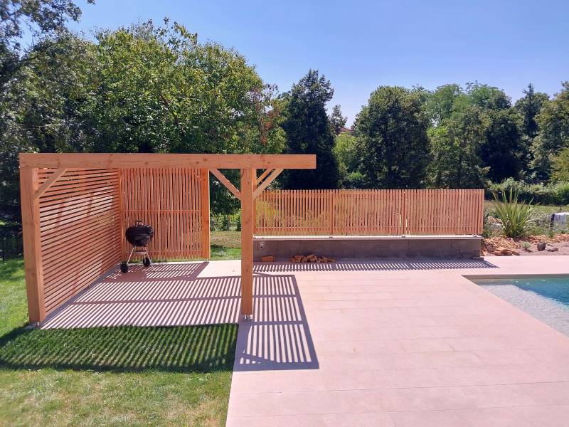 Pergola et clôture en douglas à Sainte Foy les Lyon