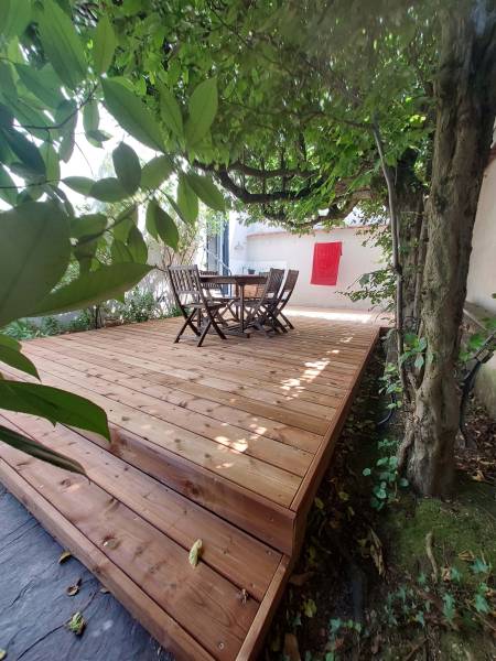 terrasse en pin autoclave à l'Arbresle